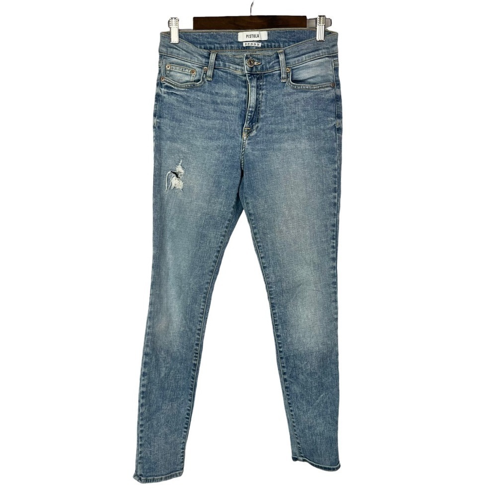 Pistola Medium Wash Distressed‎ Acid Wash Skinny Jeans 29